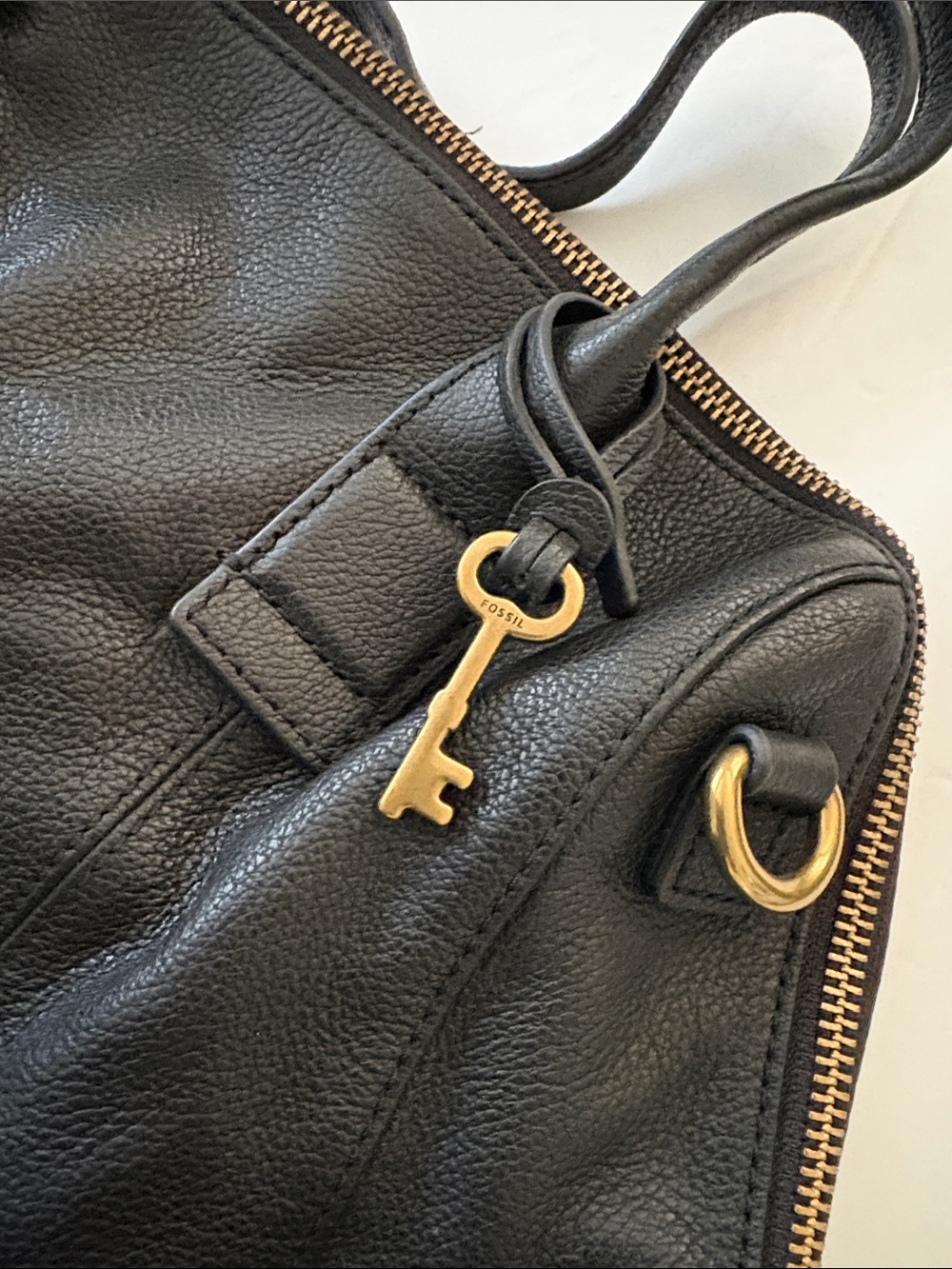 Fossil Black Leather Doctor Bag
